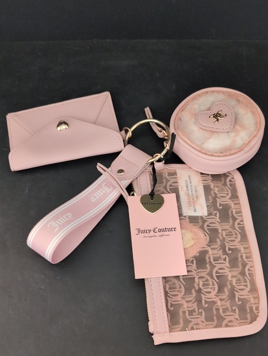 Juicy Couture Handbags - NWT, Juicy Couture Light Pink 3 Piece Coin Purse Wristlet Set.